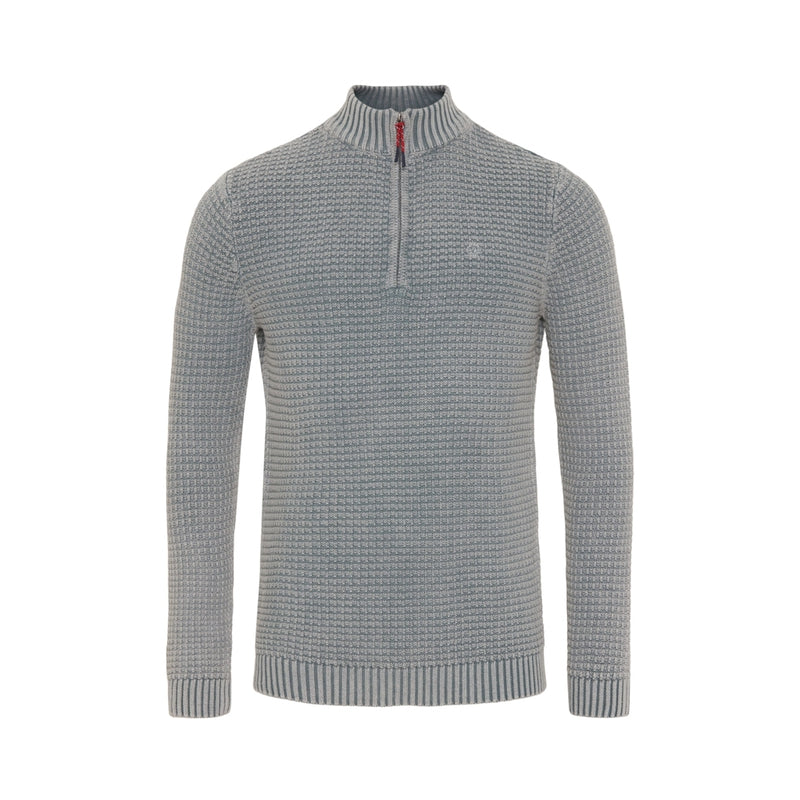 Sea Ranch Lance Knit Half Zip Knit Mid Grey