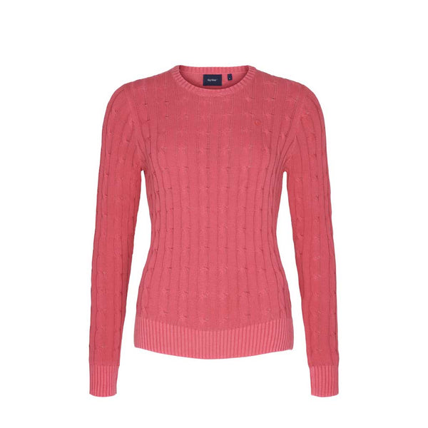 Leonora Long Sleeve Knit Sweater - Carmine Rose