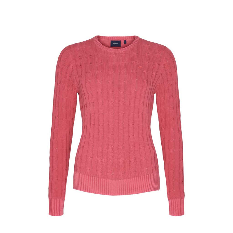 Leonora Long Sleeve Knit Sweater - Carmine Rose