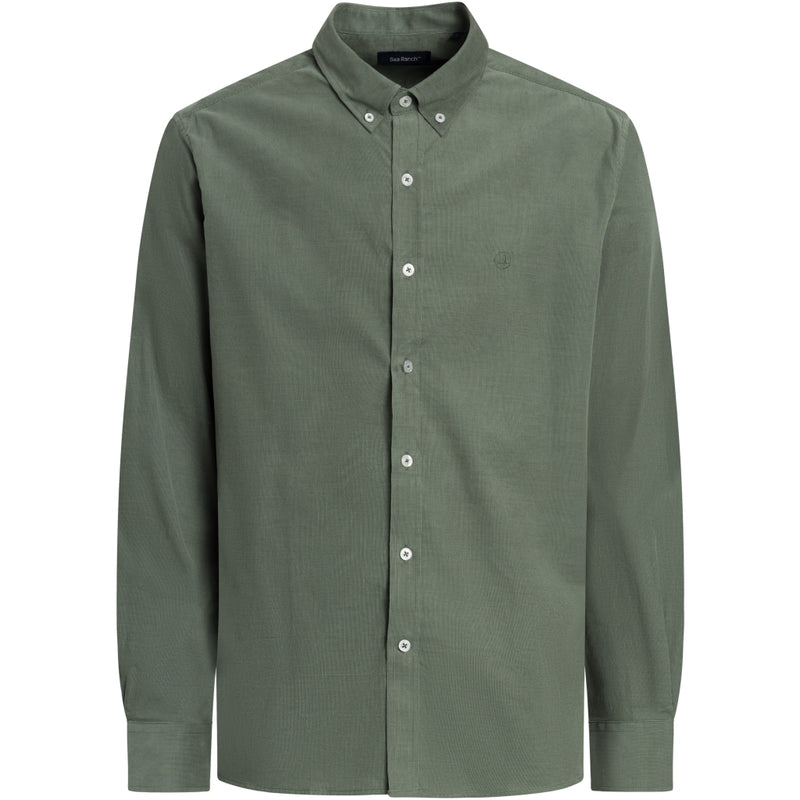 Sea Ranch Lester Baby Cord Shirt Shirts Dark Green