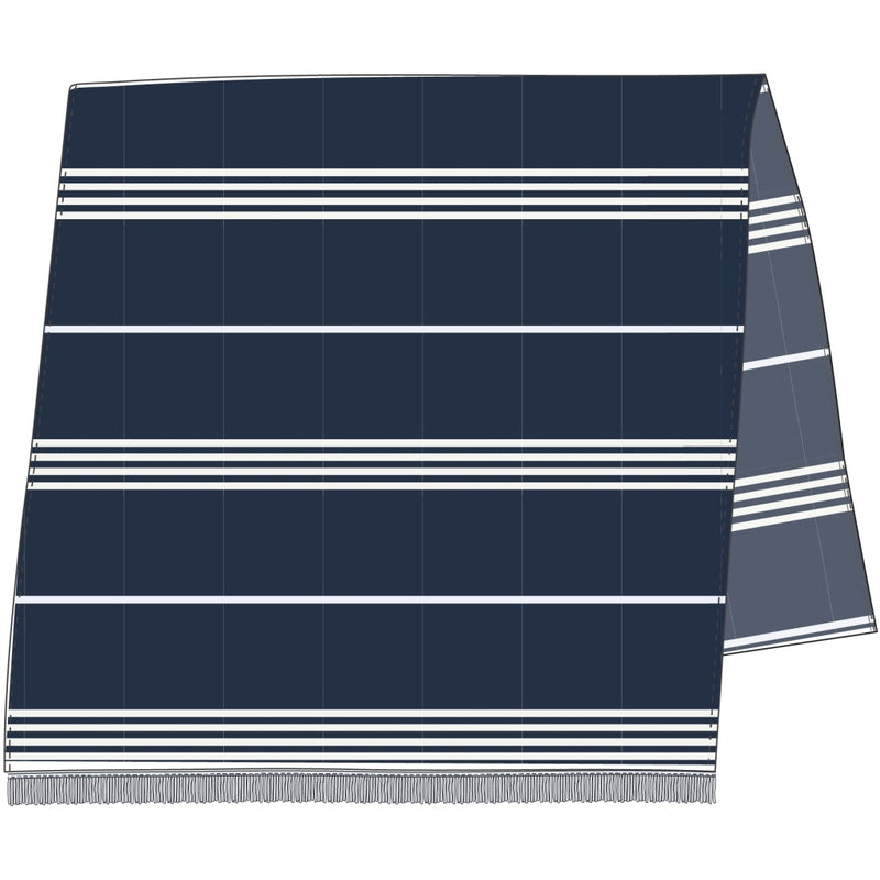 Sea Ranch Long Beach Towel Towels Dark Navy / White