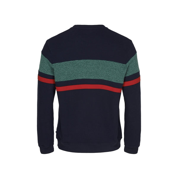 Miki Retro Long Sleeve Sweater - SR Navy/Ivy Green