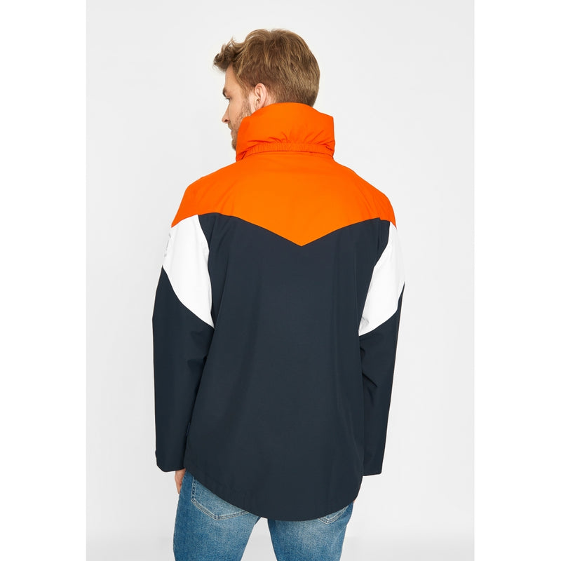 Orange outlet white jacket