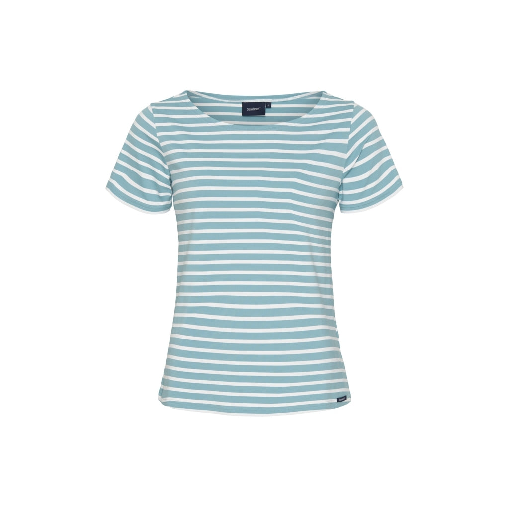Sea Ranch Pam UV-Tee Short Sleeve Tee 4211 Aqua Blue/White