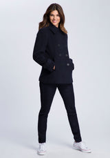 Sea Ranch Stacy Wool Mix Pea Coat Jackets and Coats Dark Navy